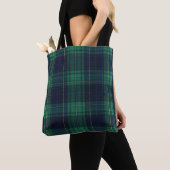 Groen en Blauw Tartan Pset Tote Bag (Dichtbij)