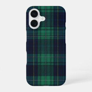 Groen en Blauw Tartan Schotse Ruit iPhone 16 Hoesje