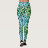 groen en blauw Tiger Print Leggings (Achterkant)