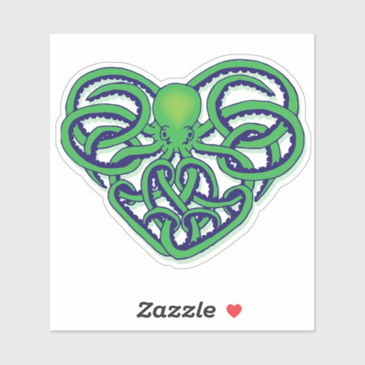 Groen en Blauw Tribal Octopus Tattoo Design Decal Sticker (Vel)