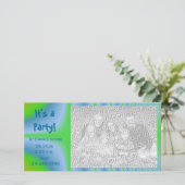 Groen en blauw-tv-fotokaart (Staand voorkant)