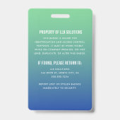 Groen en blauw verloop Employee  Badge (Achterkant)