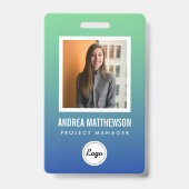 Groen en blauw verloop Employee  Badge (Voorzijde)