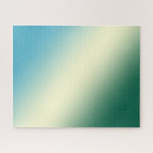 Groen en blauw verloop, moeilijk opwindend legpuzzel (Horizontaal)