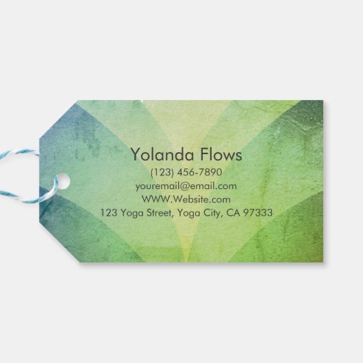 Groen en blauw Visitekaartje met Lotus Flower Cadeaulabel (Achterkant Horizontaal)