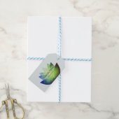 Groen en blauw Visitekaartje met Lotus Flower Cadeaulabel (Met Touw)