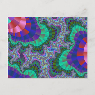 Groen en blauw vistuig briefkaart