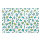 Groen en blauw Waterverf Succulent Patroon Kussensloop (Voorkant-Rechts)