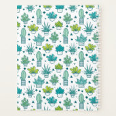 Groen en blauw Waterverf Succulent Patroon Planner (Achterkant)