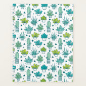 Groen en blauw Waterverf Succulent Patroon Planner (Voorkant)