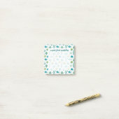 Groen en blauw Waterverf Succulent Patroon Post-it® Notes (Op bureau)