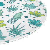 Groen en blauw Waterverf Succulent Patroon Snijplank (Hoek)