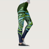 Groen en Blauw wervelingen Leggings (Rechts)