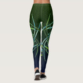 Groen en Blauw wervelingen Leggings (Achterkant)