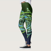 Groen en Blauw wervelingen Leggings (Links)