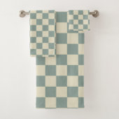 Groen en Bleek geel dambord Bad Handdoek (Insitu)