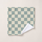 Groen en Bleek geel dambord Bad Handdoek (Wasdoekje)