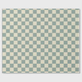 Groen en Bleek geel dambord Cadeaupapier (Vlak)