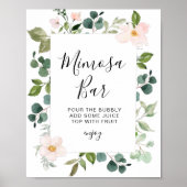 groen en blozende bruidsdouche mimosa bar bord poster (Voorkant)