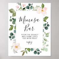 groen en blozende bruidsdouche mimosa bar bord
