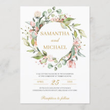 Groen en blush roze bloemenboho gouden bruiloft