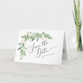 Groen en Blush Save the Date Kaart