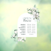 Groen en Boog Openingstijden Venster Cling Raamsticker (Vel 3)