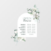 Groen en Boog Openingstijden Venster Cling Raamsticker (Vel)