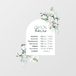 Groen en Boog Openingstijden Venster Cling Raamsticker