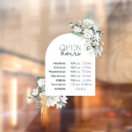 Groen en Boog Openingstijden Venster Cling Raamsticker