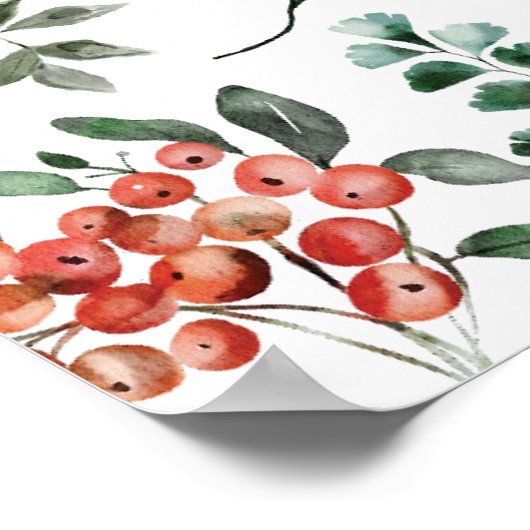 Groen en bosbessen Feest van het Leven Poster (Hoek)