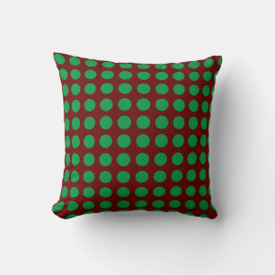 Groen en Bourgogne Polkadot Sierkussen