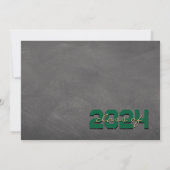 Groen en Brons Chalkboard Afstuderen Invitation Kaart (Achterkant)