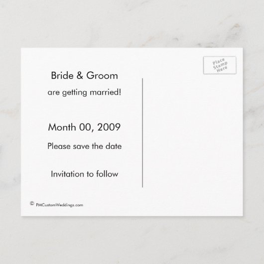 Groen en Bruin Bewaar de datum Foto Briefkaarten (Achterkant)