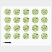 Groen en bruin bloeien Monogram Sticker Label (Vel)