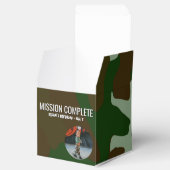 Groen en Bruin Camo Patroon Missie Compleet Bedankdoosjes (Geopend)