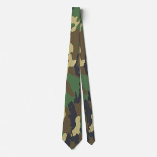 Groen en bruin Camouflaged Pattern Stropdas