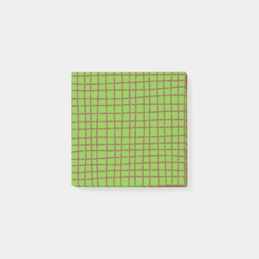 Groen en Bruin Check Patroon Stijlvol Post-it® Notes (Voorkant)