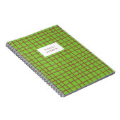 Groen en Bruin Check Pattern Notitieboek Stationer (Rechterzijde)