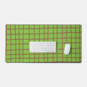 Groen en Bruin Controleer Patroon Elegant Function Bureaumat (Keyboard & Muis)