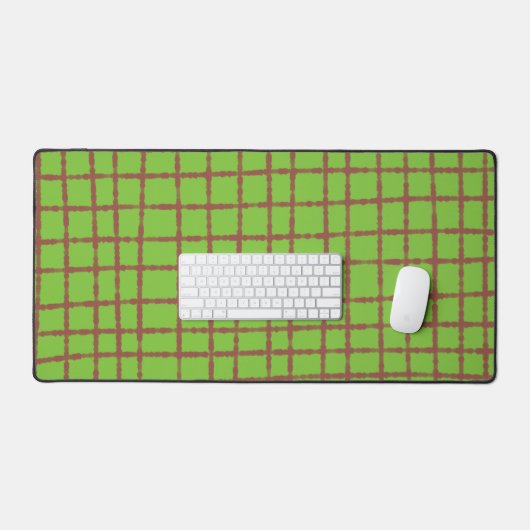Groen en Bruin Controleer Patroon Elegant Function Bureaumat (Keyboard & Muis)