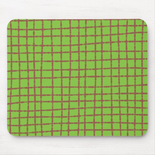 Groen en Bruin Controleer Patroon Elegant Function Muismat (Voorkant)