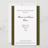 Groen en Bruin Damask Housewarming Invitation Kaart (Achterkant)
