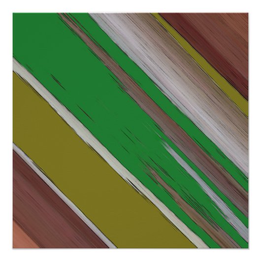 Groen en Bruin Diagonaal Abstract Perfect Poster (Voorkant)