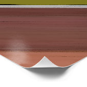 Groen en Bruin Diagonaal Abstract Perfect Poster (Hoek)