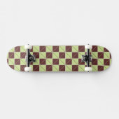 Groen en Bruin Geo Plaid Skateboard (Horizontaal)