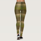 Groen en bruin geruite leggings (Achterkant)
