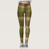 Groen en bruin geruite leggings (Voorkant)