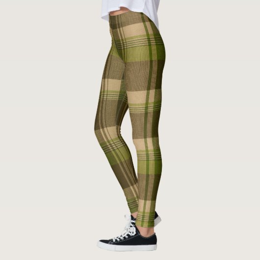 Groen en bruin geruite leggings (Links)