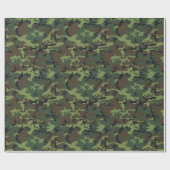 Groen en bruin getextureerde digitale camouflage cadeaupapier (Vlak)